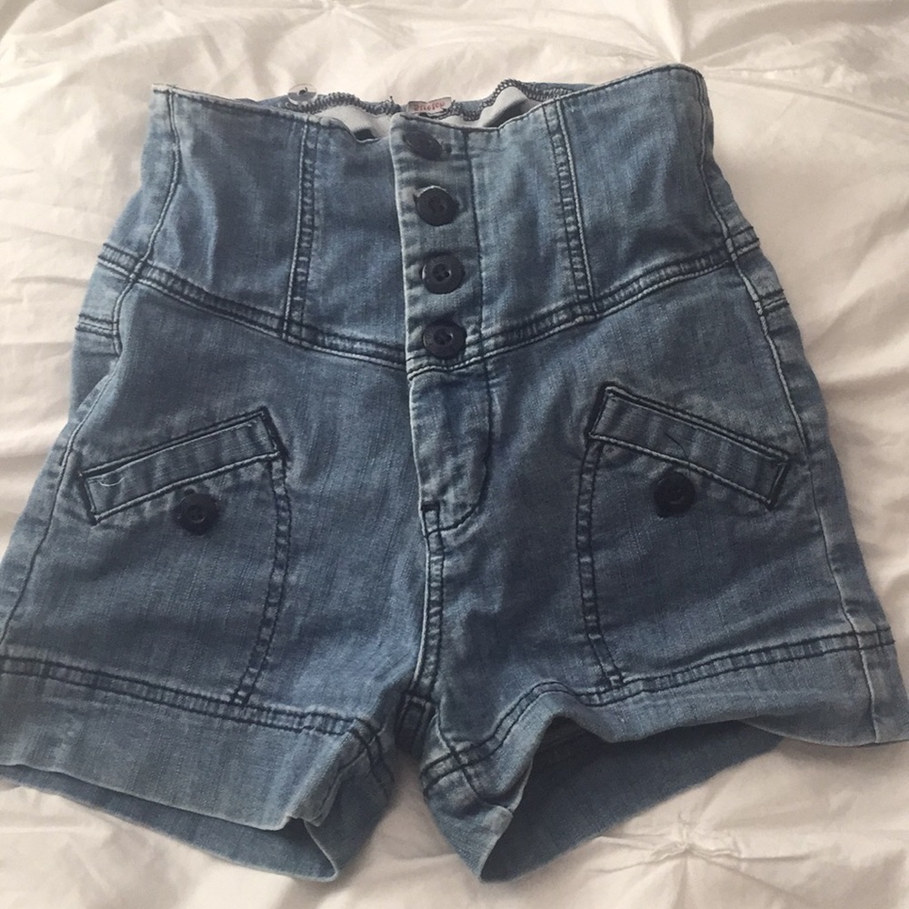 Denim high waisted shorts